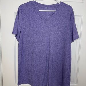 Purple and Gray V-Neck T-Shirt